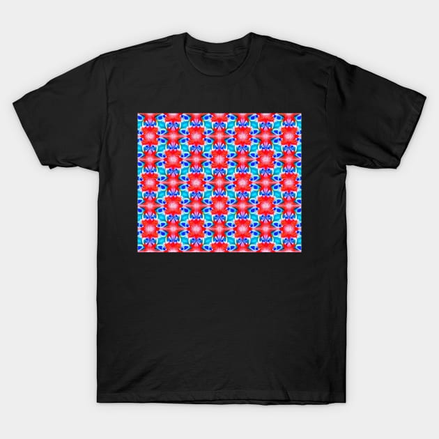 Red White and Blue Aesthetic Pattern 4 T-Shirt by BubbleMench